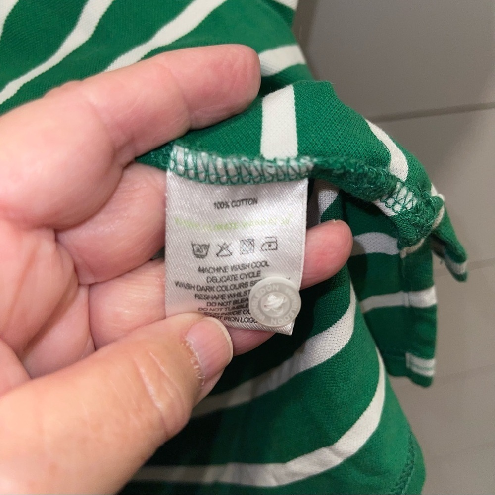 Wimbledon Championship Green & White Striped Polo Shirt Adult XL - Picture 4 of 5